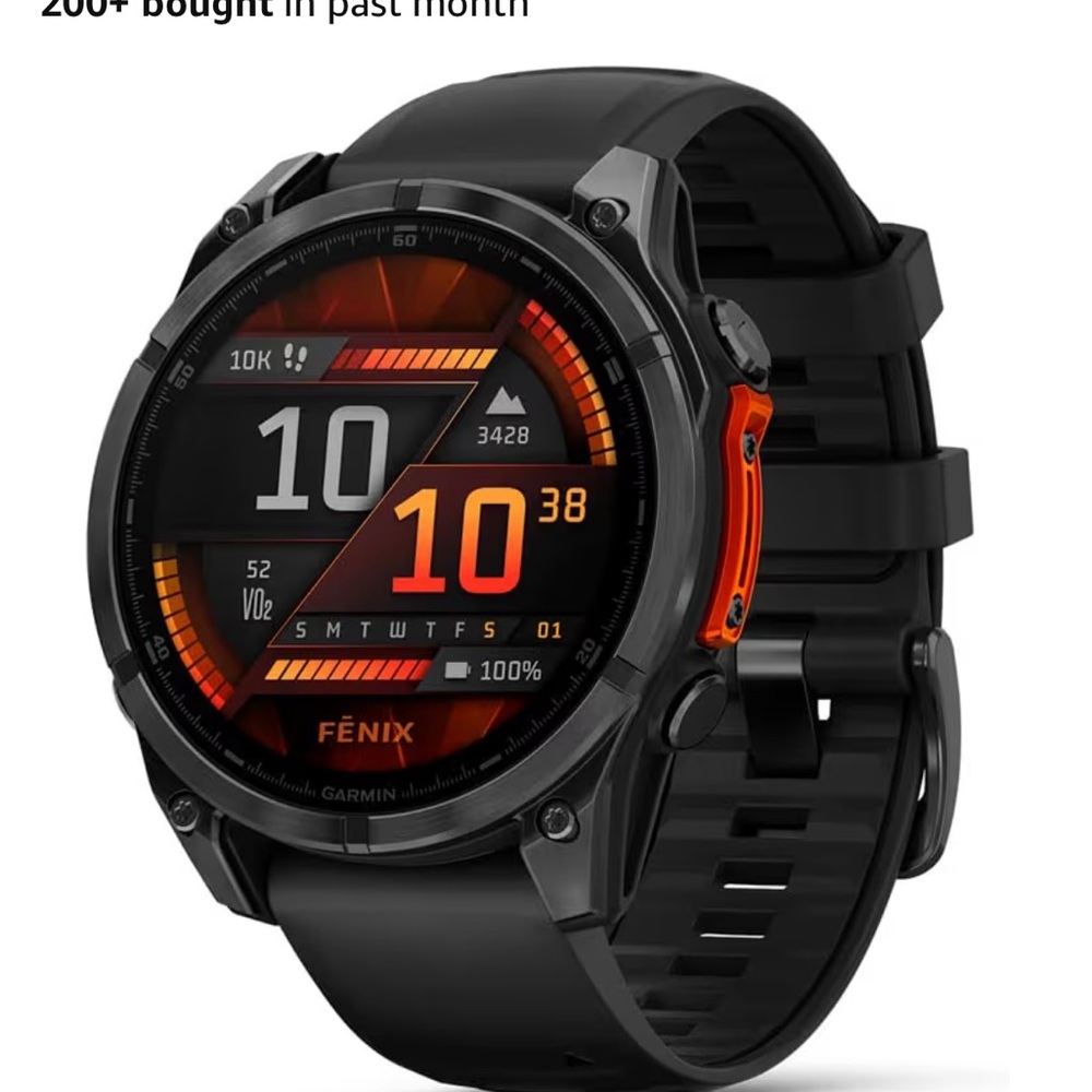 Garmin Smartwatch Black and Orange with Fitness Tracking